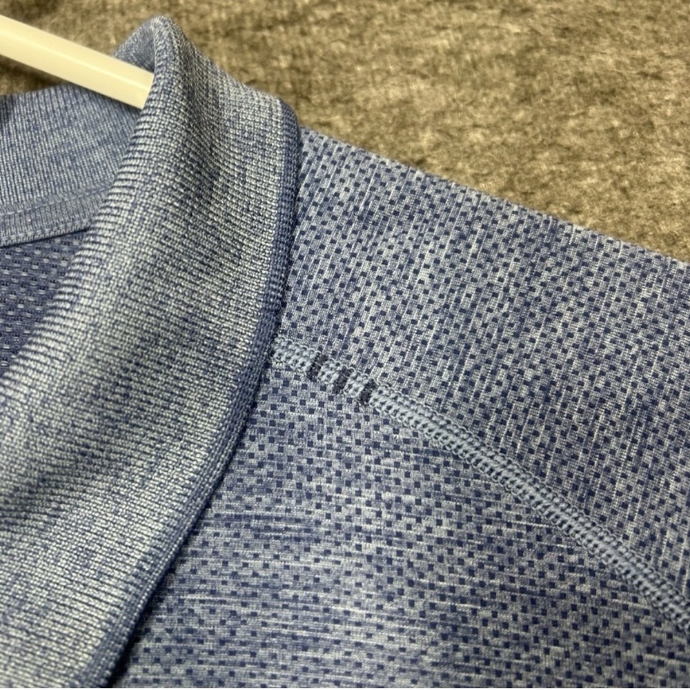 Lululemon Metal Vent Tech Polo Shirt Men's XL Blue Stretch Lightweight Golf - Picture 6 of 10